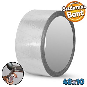 Alüminyum Folyo Bant 48 Mm X 10 Mt Sızdırmaz Takviyeli Yanmaz Soba Borusu Bandı