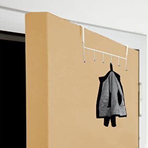 Ahşap Kapı Arkası Askılık Elbise Havlu Asma Askı Metal 6'lı Tekli Banyo Lavabo Sağlam Aparat Beyaz