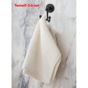 Lavabo Banyo Wc Yapışkanlı Siyah Metal Sağlam Aparat Bez Havlu Çatal Askı Tuvalet Kağıtlık 3'lü Set