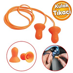 Kulak Tıkacı 26 Db Yıkanabilir İpli Tıkaç Gürültü Ses Önleyici Yüzme Su Kaçma Kulak Koruyucu