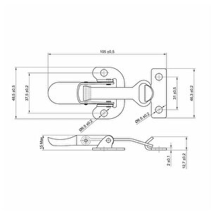 Gergi Mandalı Sandık Klipsi Büyük Boy Çelik Kaput Kilidi (5 Adet)