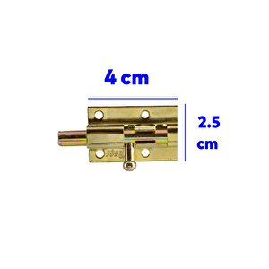 Küçük Mavzer Sürgü Sürgülü Sürgüsü Kilit 25x40 Mm Kapı Pencere Emniyet Kilidi Metal Prinç Sarı