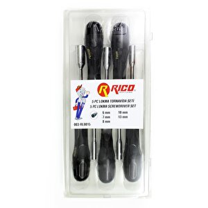 Lokma Tornavida Seti Rico 003-rl0015 5pc Lokma Somun Sökme 6-7-8-10-13 Mm Ölçü Metal