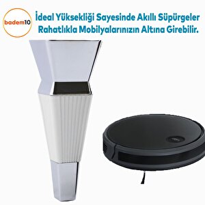 Dempa Lüks Mobilya Oturma Grubu Kanepe Sehpa Tv Ünitesi Koltuk Ayağı Baza Ayakları Beyaz Krom 16 Cm