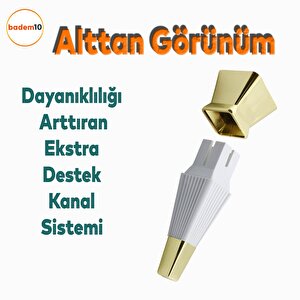Dempa Lüks Mobilya Oturma Grubu Kanepe Sehpa Tv Ünitesi Koltuk Ayağı Baza Ayakları Beyaz Altın 20 Cm