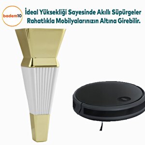 Dempa Lüks Mobilya Oturma Grubu Kanepe Sehpa Tv Ünitesi Koltuk Ayağı Baza Ayakları Beyaz Altın 20 Cm