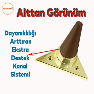 Golden Köşe Lüks Mobilya Kanepe Sehpa Tv Ünitesi Koltuk Ayağı Baza Ayakları Kübik Ceviz Altın 14 Cm