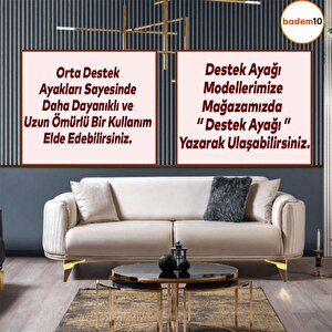 Golden Köşe Lüks Mobilya Kanepe Sehpa Tv Ünitesi Koltuk Ayağı Baza Ayakları Kübik Ceviz Altın 14 Cm