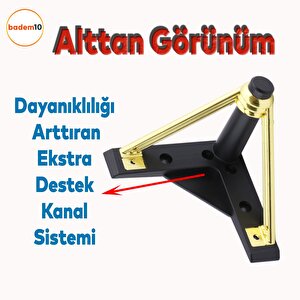Pars Lüks Mobilya Oturma Grubu Kanepe Sehpa Tv Ünitesi Koltuk Ayağı Baza Ayakları Siyah Altın 12 Cm
