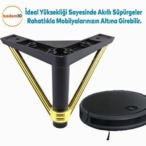 Pars Lüks Mobilya Oturma Grubu Kanepe Sehpa Tv Ünitesi Koltuk Ayağı Baza Ayakları Siyah Altın 12 Cm