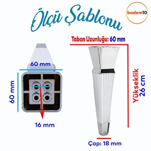 Dempa Lüks Mobilya Oturma Grubu Kanepe Tv Ünitesi Konsol Koltuk Ayağı Baza Ayakları Beyaz Krom 26 Cm