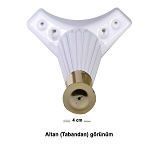 Mobilya Kanepe Koltuk Ünite Sehpa Ayağı 17 Cm Baza Ayak Beyaz-gold