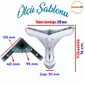Lükens Lüks Mobilya Oturma Grubu Kanepe Tv Ünitesi Koltuk Ayağı Baza Ayakları Plastik Krom 14 Cm