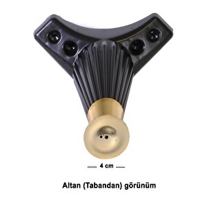 Mobilya Kanepe Koltuk Ünite Sehpa Ayağı 17 Cm Baza Ayak Siyah-gold