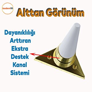 Golden Köşe Lüks Mobilya Grubu Kanepe Sehpa Tv Ünitesi Koltuk Ayağı 14 Cm Beyaz Altın Baza Ayakları