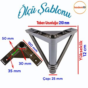 Pars Lüks Mobilya Oturma Grubu Kanepe Sehpa Tv Ünitesi Koltuk Ayağı Baza Ayakları Füme 12 Cm