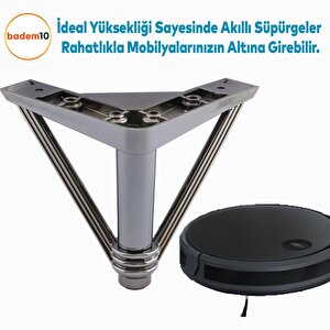 Pars Lüks Mobilya Oturma Grubu Kanepe Sehpa Tv Ünitesi Koltuk Ayağı Baza Ayakları Füme 12 Cm