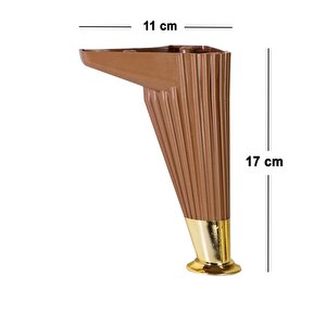 Mobilya Kanepe Koltuk Ünite Sehpa Ayağı 17 Cm Baza Ayak Kahve-gold