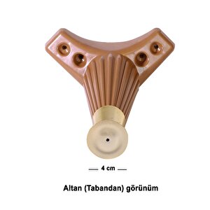 Mobilya Kanepe Koltuk Ünite Sehpa Ayağı 17 Cm Baza Ayak Kahve-gold