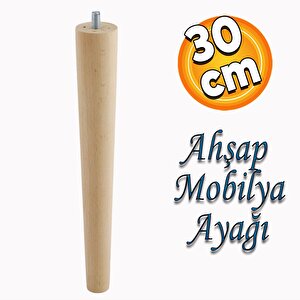 Ahşap Ayak Sehpa Masa Baza Çekyat Puf Tabure Ünite Koltuk Ayağı Mobilya Ayakları M8 Civatalı 30 Cm