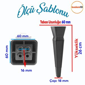 Dempa Lüks Mobilya Oturma Grubu Kanepe Sehpa Tv Ünitesi Koltuk Ayağı Baza Ayakları Mat Siyah 26 Cm