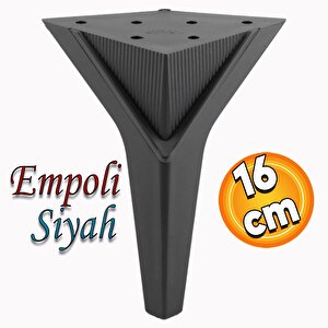 Empoli Lüks Mobilya Kanepe Tv Ünitesi Koltuk Ayağı Mat Siyah Baza Ayakları Plastik 16 Cm