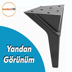 Empoli Lüks Mobilya Kanepe Tv Ünitesi Koltuk Ayağı Mat Siyah Baza Ayakları Plastik 16 Cm