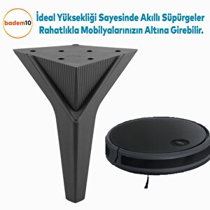 Empoli Lüks Mobilya Kanepe Tv Ünitesi Koltuk Ayağı Mat Siyah Baza Ayakları Plastik 16 Cm