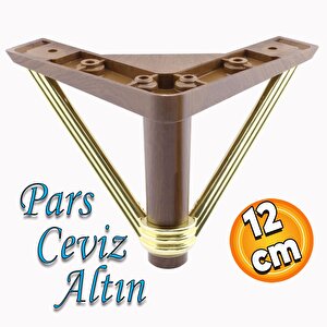 Pars Lüks Mobilya Oturma Grubu Kanepe Sehpa Tv Ünitesi Koltuk Ayağı Baza Ayak 12 Cm Ceviz Altın