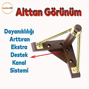 Pars Lüks Mobilya Oturma Grubu Kanepe Sehpa Tv Ünitesi Koltuk Ayağı Baza Ayak 12 Cm Ceviz Altın