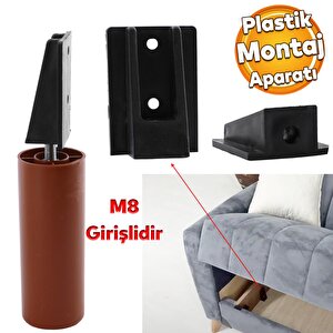 Mobilya Kanepe Baza Sehpa Gizli Montaj Ayağı Plastik Bağlantı Aparatı M8 Civatalı Tabanı 1 Adet