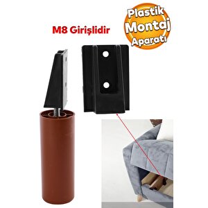 Mobilya Kanepe Baza Sehpa Gizli Montaj Ayağı Plastik Bağlantı Aparatı M8 Civatalı Tabanı 1 Adet