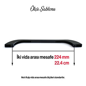 Meriç Kulp Mobilya Mutfak Dolabı Çekmece Dolap Kulpları Kapak Kulpu Kulbu Siyah Renk 224 Mm Metal