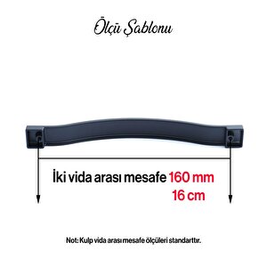 Akasya Kulp Mobilya Mutfak Dolabı Çekmece Dolap Kulpları Kapak Kulpu Kulbu Siyah Renk 160 Mm Metal