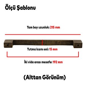 Volkan 192 Mm Eskitme Antik Sarı Metal Mobilya Mutfak Çekmece Dolap Dolabı Kulpu Kulbu Kulpları