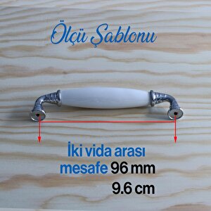 Gerçek Porselen Mobilya Mutfak Çekmece Dolap Kapak Dolabı Kulbu Kulpu Kulpları Beyaz (96 Mm-9.6 Cm)