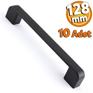 10 Adet Gölcük Oval Mobilya Mutfak Dolabı Çekmece Dolap Kapak Kulpu Kulbu Siyah 128 Mm Metal Kulp