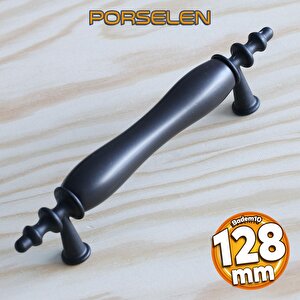 Gerçek Porselen Siyah 128 Mm Kulp Mobilya Mutfak Kulplar Dolabı Çekmece Kulbu Dolap Kapak Kulpu