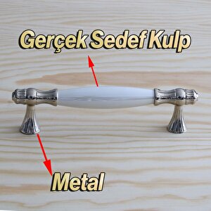 Gerçek Sedef Kulpu Beyaz 160 Mm Mobilya Çekmece Dolap Mutfak Kulpları Kulpu Dolabı Kapak Kulbu
