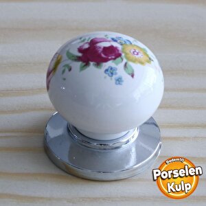 Gerçek Porselen Kulp Çiçekli Düğme Mobilya Mutfak Dolabı Kapak Kulpu Kulbu Çekmece Dolap Kulpları