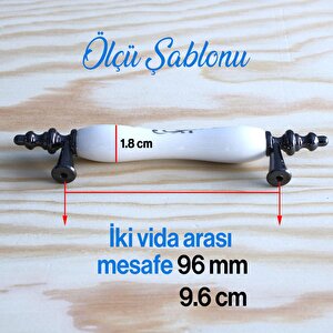 Gerçek Porselen Füme Beyaz 96 Mm Kulp Mobilya Mutfak Kulplar Dolabı Çekmece Kulbu Dolap Kapak Kulpu
