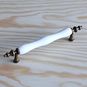 Gerçek Porselen Eskitme Antik Sarı 128 Mm Mobilya Mutfak Çekmece Dolap Dolabı Kulpu Kulbu Kulpları