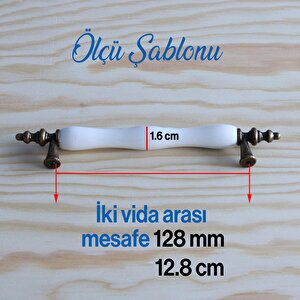 Gerçek Porselen Eskitme Antik Sarı 128 Mm Mobilya Mutfak Çekmece Dolap Dolabı Kulpu Kulbu Kulpları