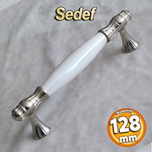 Gerçek Sedef Kulp Beyaz 128 Mm Mobilya Çekmece Dolap Mutfak Dolabı Kapak Kulbu Kulpları Kulp
