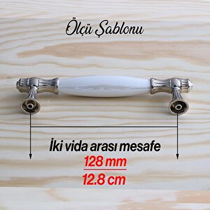 Gerçek Sedef Kulp Beyaz 128 Mm Mobilya Çekmece Dolap Mutfak Dolabı Kapak Kulbu Kulpları Kulp