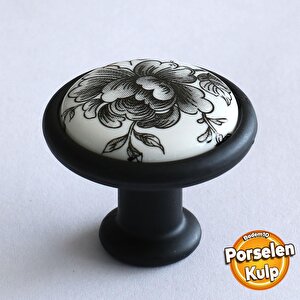 Gerçek Porselen Siyah Kulp Mobilya Mutfak Dolabı Düğme Çekmece Dolap Kulpları Kapak Kulpu Kulbu