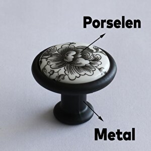 Gerçek Porselen Siyah Kulp Mobilya Mutfak Dolabı Düğme Çekmece Dolap Kulpları Kapak Kulpu Kulbu