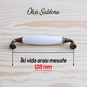 Gerçek Porselen Antik Sarı 128 Mm Kulp Mobilya Çekmece Mutfak Kulplar Kulpu Dolabı Dolap Kapak Kulpu