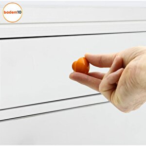 Mantar Düğme Mobilya Çekmece Çocuk Odası Dolap Dolabı Kapak Kulbu Kulpu Kulpları Turuncu 10 Adet