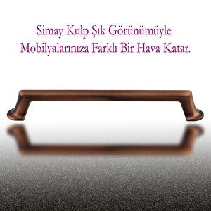 Simay Mobilya Mutfak Dolabı Çekmece Dolap Kapak Kulpu Düz Metal Kulp Kulbu Kulpu 160 Mm Antik Bakır